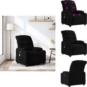 vidaXL Massagestoel - Massagestoelen - Zitstoel - Leunstoel - Massagestoel verstelbaar stof zwart