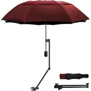 Verstelbare Parasol met UPF 50+ Bescherming en Universele Klem - Voor Stoelen, Golf Tassen, Kinderwagens en Rolstoelen