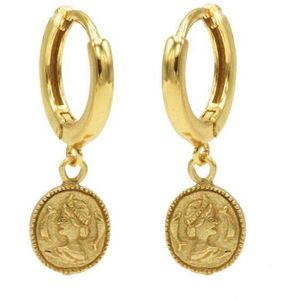 Karma - Hinged Hoops Symbols Coin Gold M1969hin