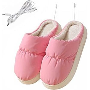 USB Verwarmde Slippers Voetwarmer Schoenen Oplader Elektrische Verwarming Schoenen Winter Warm Pluche Slippers Voor Vrouwen