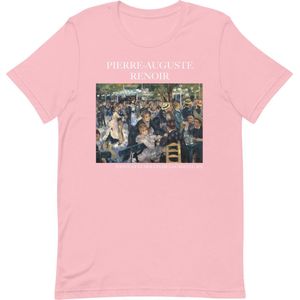 Pierre-Auguste Renoir 'Dans in Le Moulin de la Galette' (""Dance at Le Moulin de la Galette"") Beroemd Schilderij T-Shirt | Unisex Klassiek Kunst T-shirt | Roze | L