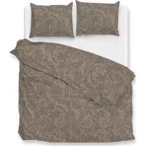 Zohome Paisley di Lino Dekbedovertrek - Extra breed - 260x200/220 cm - Palm-Taupe