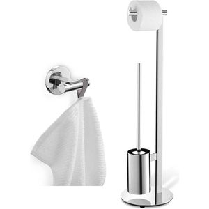 ZACK Scala toilet accessoireset 2-in-1 RVS glans