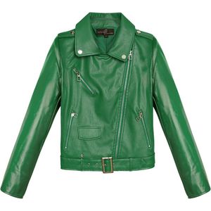 Vegan leren jack - imitatie leder - dames - groen - maat S