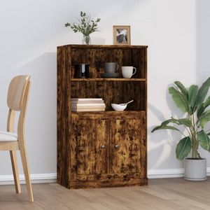 The Living Store Buffetkast - Smoked Oak - 60x35.5x103.5 cm - Duurzaam materiaal - voldoende opbergruimte - display functie