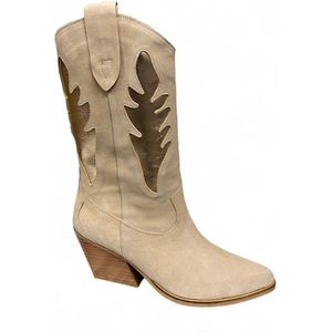 Babouche Soof-35 Beige Gold-westernlaars babouche-3/4 laars MT 39