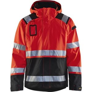 Blåkläder 4987-1987 Shell jack High Vis ongevoerd Rood/Zwart maat 4XL