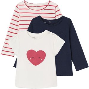 Vertbaudet Set van 3 Basics T-shirts met lange mouwen