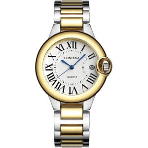 Borasi Montre Femme | Dames horloge | Vrouwen Horloge | Horloge Dames | Zilver&Goud | 38 mm | Inclusief Verkleiner | Borasi