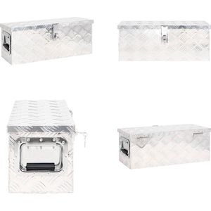 vidaXL Opbergbox 60x23-5x23 cm aluminium zilverkleurig - Opbergbox - Opbergboxen - Gereedschapskist - Opbergkist