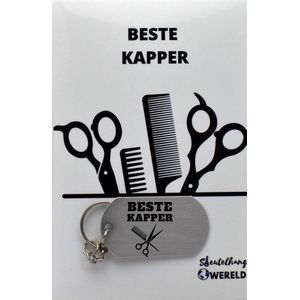 kapper Sleutelhanger inclusief kaart – kapper cadeau – kapper- Leuk kado voor je vriend om te geven - 2.9 x 5.4CM