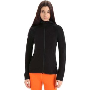 Icebreaker Zone Knit Zip Capuchon Black - M - Dames