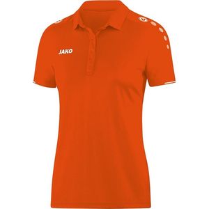 Jako Polo Classico Dames Fluo Oranje-Wit Maat 48