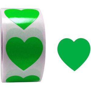 Sluitsticker - Sluitzegel – Groen / hart / hartje | Trouwkaart - Geboortekaart - Envelop | Harten | Envelop stickers | Cadeau - Gift - Cadeauzakje - Traktatie | Chique inpakken | Huwelijk - Babyshower – Kraamfeest
