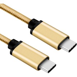 USB C kabel - 3.1 gen 1 - 5 Gb/s - Gevlochten nylon mantel - Goud - 1 meter - Allteq