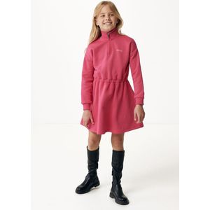 Basic Half Zip Sweater Jurk Meisjes - Warm Pink - Maat 158-164