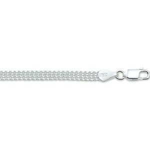 Glams armband gourmet dubbel 4,3 mm - Zilver