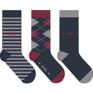 Meisjes sokken - katoen 6 paar - style10 - maat 31/34 - assortiment rood/grijs/zwart - naadloos