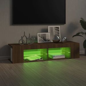 The Living Store TV-meubel Bewerkt hout - 135x39x30 cm - Bruineiken