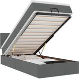 vidaXL - Ottoman - bed - met - matrasx200cm - stof - donkergrijs