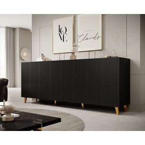 Meubella - Dressoir Prime - Zwart - 200 cm