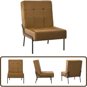 vidaXL Relaxstoel - Fluweel - Bruin - 65x79x87 cm Relaxstoel - Velvet Fauteuil - Bruin Fauteuil - Loungestoel - Huiskamer Meubilair