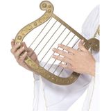 Engelen harp goud van kunststof - Engeltjes Carnaval verkleed accessoires