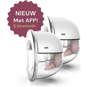 Youha® Dubbele draadloze borstkolven + APP - Gen 2 - draadloze borstkolven – oplaadbare draagbare borstkolf - draadloze borstkolven – BPA vrij - geen snoeren - 22mm & 24mm – borstvoeding – set van 2 stuks - Bedienbaar met APP