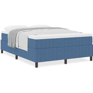 vidaXL - Boxspringbed - met - matras - Blauw - 140x200 - cm - Corduroy - stof