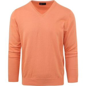 Suitable - Pullover Vini V-Hals Oranje - Heren - Maat XXL - Slim-fit