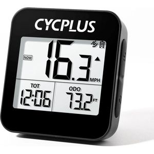 Cycplus G1 Fietscomputer - Kilometerteller - Snelheidsmeter - Gemiddelde Snelheid - Afstandsmeter - Draadloos - Hoogtemeter - Odometer - Zwart