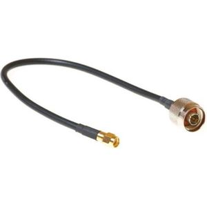 N (m) - RP-SMA (m) kabel - RG58 - 50 Ohm / zwart - 0,30 meter