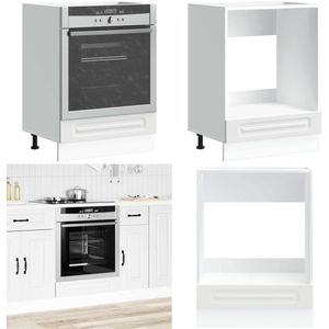 vidaXL Ovenkast Kalmar bewerkt hout wit - Ovenkast - Ovenkasten - Oveneenheid - Keukenoveneenheid