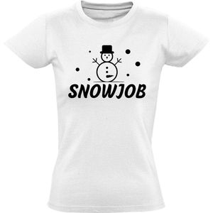 Snowjob Dames t-shirt  | christmas | xmas | kerst | sneeuwpop | grappig | Wit