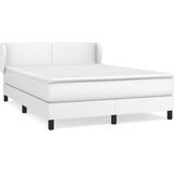 vidaXL - Boxspring - met - matras - kunstleer - wit - 140x200 - cm