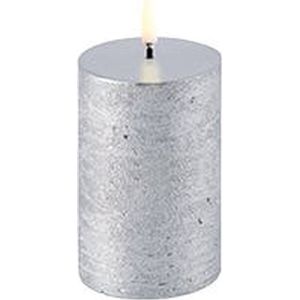 Uyuni Led Rustieke Kaars Zilver - 5x7,5cm