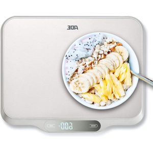 Digitale Keukenweegschaal 15 kg Roestvrij staal Zilver-Grijs Met LCD Display 31 x 26 x 25 cm