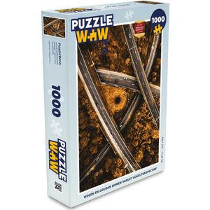Puzzel Snelwegen - Auto - Goud - Legpuzzel - Puzzel 1000 stukjes volwassenen