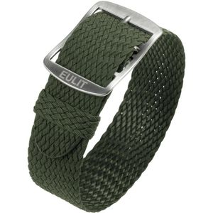 EULIT horlogeband - perlon - 20 mm - groen - metalen gesp