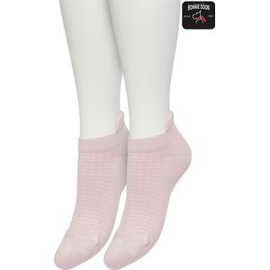 Bonnie Doon Sneaker Sokken Deluxe Dames Licht Roze maat 36/42 - 2 paar - Badstof Binnenzool - Gladde teennaad - Comfortabele Elastische Bovenzijde - Zacht Hiel Kussen houdt Vuil tegen - Geschikt voor Sport - Babyroze - Light Powder Pink - OL2214022.8