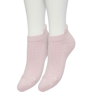Bonnie Doon Sneaker Sokken Deluxe Dames Licht Roze maat 36/42 - 2 paar - Badstof Binnenzool - Gladde teennaad - Comfortabele Elastische Bovenzijde - Zacht Hiel Kussen houdt Vuil tegen - Geschikt voor Sport - Babyroze - Light Powder Pink - OL2214022.8