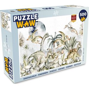 Puzzel Dinosaurus - Kinderen - Jungle - Groen - Dieren - Natuur - Legpuzzel - Puzzel 500 stukjes