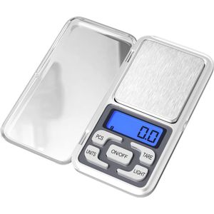 Keukenweegschaal Digitaal Precisie Mini Weegschaal Keuken Tarra Functie - 0,01 - 200 gram - Zilver