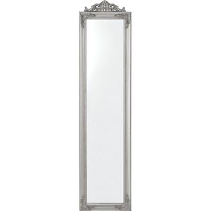 Schitterende vrijstaande spiegel Sheila - met barokke lijst - verstelbaar - 160x40cm - zilver - passpiegel