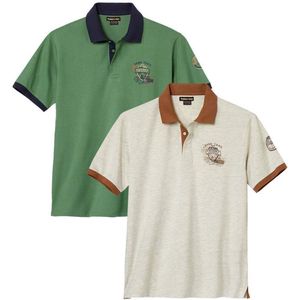 ATLAS FOR MEN - Set van 2 piqué polo’s - Heren - Verkrijgbaar in grote maten - XL