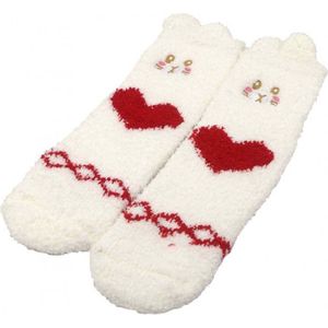 Fluffy sokken, warme wintersokken, 2 PAAR, huissokken, zacht, met lama motief, maat one size (35-40), cadeautip!
