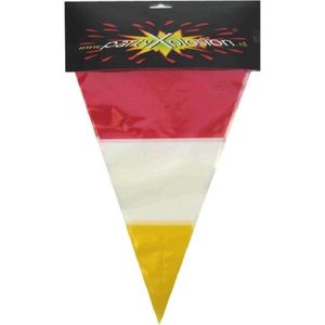 Plastic vlaggenlijn rood/wit/geel carnaval 10 meters - kleuren van Den Bosch