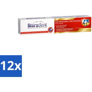 Steradent - Fixatiecrème - Tegen Etensresten - 75 g - Voordeelverpakking - 12 stuks