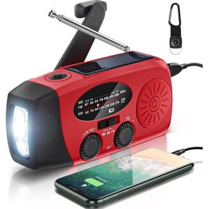 AM FM, draagbaar, zonne-radio, 2000 mAh, oplaadbaar, met elektrische zaklamp, SOS-alarm, mobiele telefoon, oplaadbaar, voor thuis en op de camping