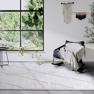 Flycarpets Gallery Perrotin - Scandinavisch Vloerkleed Creme - 120x170 cm - Hoogpolig Tapijt